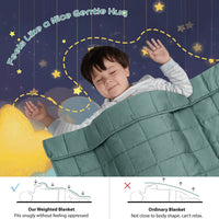 1 x RAW Customer Returns RECYCO Children s Weighted Blanket 2.3kg 90x120cm Heavy Cotton Blanket with Glass Beads Therapy Blanket Sleep Aid Stress Relief for Children and Teenagers Green  - RRP €36.29