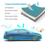 1 x RAW Customer Returns Leader Accessories Premium car cover 5-layer waterproof full garage weatherproof car cover UV stabilized indoor and outdoor use in summer winter notchback-507x155x127cm, light grey  - RRP €44.95