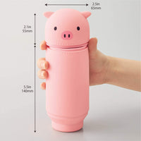 1 x RAW Customer Returns LIHITLAB Kawaii Japanese Pig Large Stand Up Pencil Case For School Office College, Cute School Supplies, Animal Pen Holder Pencil Holder Girls, Artist Pencil Case, Pig A7714-5  - RRP €25.01