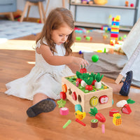 1 x Brand New KMTJT Montessori 2 Years Wooden Baby Toy from 1 year old Sorting Game Montessori Wooden Puzzle Carrot Harvest Easter Gift of Learning Toys for Toddlers Ages 2 to 3 - RRP €26.99