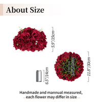 1 x RAW Customer Returns BLOSMON Artificial Flowers Artificial Flowers Table Wedding Decoration 2 Pieces Large Burgundy Artificial Roses Hydrangeas Silk Fake Flowers for Centerpiece Table Decoration Flower Ball Bouquet Arrangements - RRP €49.39