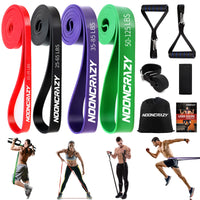 1 x RAW Customer Returns Resistance Bands, 4 Different Levels Resistance Bands with Door Anchor and Handles, Fitness Bands for Strength Training, Workout, Physiotherapy, Yoga for Men and Women - RRP €30.0