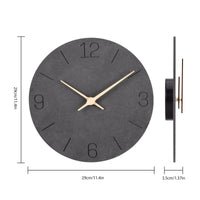 1 x RAW Customer Returns Warminn MDF Wooden Wall Clock Without Ticking Noise Silent Modern 30cm Quartz Large Battery Operated Wall Clock Easy to Read for Room Home Kitchen Bedroom Office School Black  - RRP €22.18