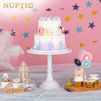 1 x RAW Customer Returns NUPTIO 30cm White Cake Stand, Simple Style Metal Round Wedding Event Birthday Party Dessert Cupcake Pedestal Display Plate, Cupcake Stand Cake Stand for Christmas Decoration - RRP €31.98