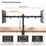 1 x RAW Customer Returns PUTORSEN monitor holder for 2 monitors, for 13-32 inch flat curved screen, height adjustable screen holder for 2 monitors, tiltable, swiveling, rotating dual monitor arm, 10kg arm, VESA 75 100 - RRP €30.23