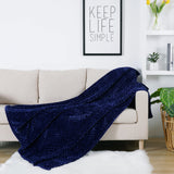 1 x RAW Customer Returns SOCHOW Flannel Fleece Blanket 3D Geometric Pattern Lightweight Super Soft Cozy Plush Bed Blanket Sofa Blanket 228x228cm Navy Blue - RRP €36.37