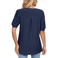 1 x RAW Customer Returns Decorie blouse women summer women s blouses short sleeve top women elegant t-shirt light summer blouses casual blouse shirt tunic B1,XL  - RRP €26.99