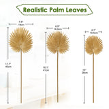 1 x RAW Customer Returns Briful Artificial Plant Pack of 6 Palm Leaves Golden Tropical PU Artificial Leaves with Flexible Stem Palm Fronds for Flower Arrangement Home Garden Party Office Decoration - RRP €18.14