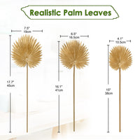 1 x RAW Customer Returns Briful Artificial Plant 6 Pieces Palm Leaves Golden Tropical PU Artificial Leaves with Flexible Stem Palm Fronds for Flower Arrangement Home Garden Party Office Decoration - RRP €18.14