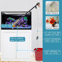 1 x RAW Customer Returns Hygger Manual 960LPH Gravel Vacuum Cleaner for Aquarium, Run in Seconds Aquarium Gravel Cleaner Low Water Level Water Changer Fish Tank Cleaner with Pinch or Handle Suction Ball Adjustable, L - RRP €22.99