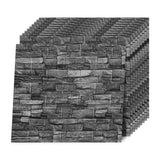 1 x RAW Customer Returns 10 pieces pack 3D brick wallpaper 38 x 35cm, stone look self-adhesive stone wallpaper wall wallpaper photo wallpaper adhesive film stone look kitchen splash guard kitchen back wall decoration retro black  - RRP €26.21