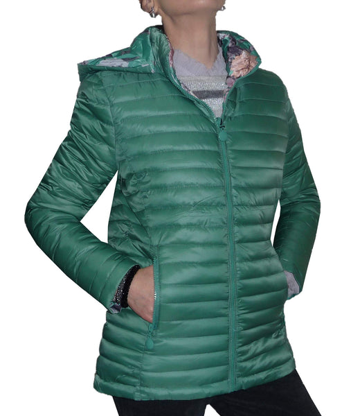 1 x RAW Customer Returns Eco-friendly Lightweight Down Jacket 100 grams Quilted Lined Plus Size Mid-Season Women Girls 48, Tiffany Green  - RRP €47.88