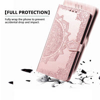 2 x Brand New ALAMO Mandala Cover for Xiaomi Redmi Note 10 PRO, Premium PU Leather Case with Card Slot - Rose Gold - RRP €25.98