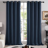 1 x RAW Customer Returns Deconovo 100 opaque curtain with eyelets, eyelet curtains for bedroom, blackout curtains, thermal curtains against the cold, room divider curtain, 180 x 140 cm height x width , dark blue, set of 2 - RRP €42.85