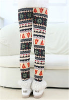 1 x Brand New Ugitopi Girls Winter Thick Warm Long Pants Print Fleece Lined Leggings White Snowflake 150 - RRP €27.6