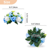 1 x Brand New NUPTIO 10 Pieces Artificial Flower Bouquet, 15 Heads Plastic Roses with Base, Suitable for Our Shop Wedding Centerpiece Flower Rack for Parties Valentine s Day Home Decor Blue White  - RRP €84.98