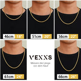 1 x RAW Customer Returns VEXXS chain men 4 6mm, 18K gold plated stainless steel king chain, Byzantine gold chain for men women girls men boys, hip hop jewelry gift, 45-65cm - RRP €52.43