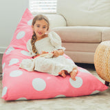 3 x Brand New Butterfly Craze Bean Bag Chair Cover, Toy Organizer for Toddlers, Filled with Stuffed Animals to Create a Jumbo Lounger, Stuffing Not Included, Light Pink Polka Dots - RRP €104.97