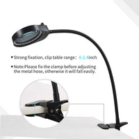 1 x RAW Customer Returns HOLULO magnifying lamp with clamp and flip, 3x 10x LED daylight magnifying lamp table clamp magnifying glass table magnifying glass desk lamp for craft work, reading, work, sewing, hobbies, visual impairment black  - RRP €30.24