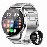 1 x RAW Customer Returns Smartwatch with telephone function, 1.32 inch smartwatch men with Bluetooth heart rate monitor sleep monitor, heart rate, calories, sports watch with voice assistant 360 360 HD touchscreen for iOS and Android - RRP €62.99