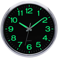 1 x RAW Customer Returns Warminn Luminous Wall Clock Without Ticking Noises Silent 30 cm Quartz Modern Large Battery Operated Wall Clock Easy to Read for Room Home Kitchen Bedroom Office School Silver  - RRP €22.18