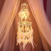 1 x RAW Customer Returns HitTopss Dream Catcher Decoration with Warm LED Hanging Fairy Lights, Warm White Warm Light - RRP €17.14