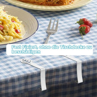 1 x RAW Customer Returns TAKUZA tablecloth clips 12 pieces, tablecloth clips leaf shape, tablecloth holder, table clips outdoor, tablecloth clips 7.5 x 4.5 cm for family dining table, picnics, garden table silver  - RRP €26.4