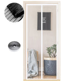 1 x RAW Customer Returns Fly screen door magnet insect protection, various sizes, 90 x 215cm, magnetic curtain is ideal for balcony door, living room and patio door, easy adhesive installation without drilling, white stripes - RRP €25.99