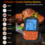 1 x RAW Customer Returns Grill Thermometer Wireless Meat Thermometer Radio Roast Thermometer Digital Magnetic with Timer LCD Display 2 Probes Core Temperature Thermometer Steak Oven Garden BBQ Camping Grill Accessories Orange  - RRP €31.25