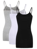 2 x RAW Customer Returns SATINIOR Pack of 3 Undershirts Women s Spaghetti Straps Women s Basic Top Layering Long Tanks Adjustable Spaghetti Strap Cami Camisole Tank Top - RRP €42.32