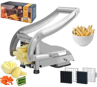 1 x RAW Customer Returns COOK A FUTURE French fries cutter, potato cutter, stainless steel potato cutter, with 2 blade sizes and non-slip suction base, perfect for use in the air fryer - RRP €25.09