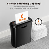 1 x RAW Customer Returns Bonsaii paper shredder attachment, 6 sheet strip cut shredder, security level P2, document paper shredder with telescopic arm, with 9 litre wastepaper basket S123-A  - RRP €25.7