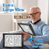 1 x RAW Customer Returns OBOVO 5X Reading Magnifier with Light for Seniors Large, Magnifying Glass with Light, Dimmable Magnifying Glasses with 50 LED Light, Larger Lenses, Foldable Stand Hands Free for Books, Work, Sewing, Reading, - RRP €22.99