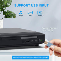 1 x RAW Customer Returns Ceihoit Mini DVD Player for TV HDMI AV output with cable included, HD 1080P upscaling, USB input, All regions free, error correction, integrated PAL NTSC system, DVD CD player - RRP €49.99