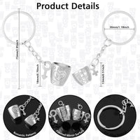 1 x Brand New Vspek Mini Mug Keychain Couples, 2 Pieces Partner Keychains for Men Women, Mug Lucky Charm Gifts, Love Keychain for Valentine s Day, Birthday and Anniversary - RRP €27.6