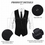 1 x RAW Customer Returns Blulu 1920s Men s Accessories Manhattan Fedora Clothing Costume Halloween Cosplay Outfit with Vest Hat Pocket Watch M  - RRP €38.63