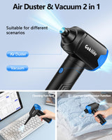 1 x RAW Customer Returns Compressed Air Spray Electric Dust Blower 3-Speed 110000 RPM, Keyboard Cleaning Air Spray with 6000mAh Battery, Compressed Air Duster with USB Quick Charge, Reusable Compressed Air for PC, Laptop Blue  - RRP €40.33