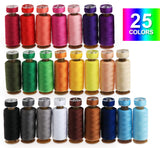 1 x RAW Customer Returns 25-piece sewing thread assortment set, 400 yard 25 colors sewing machine thread per thread spool and 25 bobbin thread spools quality thread for overlock sewing machines - RRP €18.49