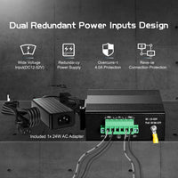 1 x RAW Customer Returns Binardat 5-Port Gigabit Din Rail Industrial Ethernet Switch, 4 Ports and 1 Uplink 10 100 1000 Mbps, Fanless Wall Mount, with One Power Supply - RRP €56.54