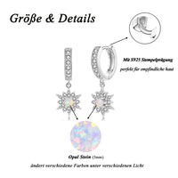 2 x RAW Customer Returns CERSLIMO Hoop Earrings Sliber 925 Earrings Zirconia with Star Opal Pendant Jewelry for Women Girls Sisters Christmas Birthday Gifts - RRP €40.34