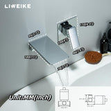 1 x RAW Customer Returns LIWEIKE concealed wash basin faucet, waterfall faucet wall mounting 2 hole wall faucet chrome - RRP €86.06