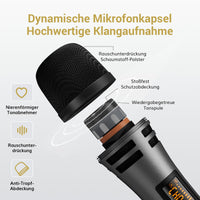 1 x RAW Customer Returns TONOR Wireless Microphone, UHF Portable Cordless Metal Dynamic Wireless Microphone System with Rechargeable Receiver, 1 4 Output for Amplifier, PA System, Karaoke Machine, Gray - RRP €34.27