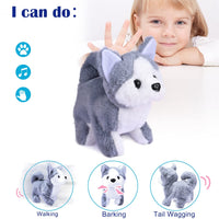 1 x RAW Customer Returns Toy Dog for Children Pet Girl Boy Interactive Plush Toy with Walking, Barking, Tail Wagging, Electronic Plush Puppy Toy Pet for 3 4 5 Years Old - RRP €19.99