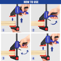 1 x RAW Customer Returns WORKPRO Mini Carpenter s Clamps 4 Pieces, Quick Release Wood Clamp Set, Carpenter s Clamp 120 150mm, Bar Clamps Tightening 23 68kg, Ideal for Small Carpentry Jobs - RRP €24.52