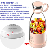 1 x RAW Customer Returns Blender Smoothie Makers, 350ml Portable Blender Mini Jug Blenders, Multifunctional Personal Blender Fresh Juice Mixer Bottle To Go with USB Rechargeable Pink  - RRP €37.99