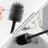 1 x RAW Customer Returns BVL toilet brush black, WC brush wall mounting, toilet brush silicone wall unique square design including 2 brush heads - RRP €33.99