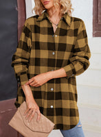 2 x Brand New MAVIS LAVEN Shirt Women Checked Traditional Blouse Plaid Long Sleeve Shirt Flannel Blouse Elegant Tops Made of Cotton - RRP €55.4