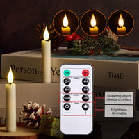 1 x RAW Customer Returns 12Pcs LED Taper Candle Light Set - Flameless 3D Wick Ivory Candles with Clip-on Christmas Tree Design, 10-Button Remote Control with Timer, Warm White Light, Battery Operated for Decoration - RRP €22.66