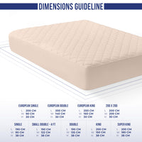 1 x RAW Customer Returns Utopia Bedding Quilted Mattress Protector 160 x 200 cm, Fitted Mattress Topper, Deep Pocket Mattress Cover Stretches up to 30 cm Beige  - RRP €19.82