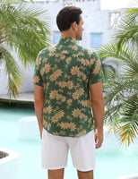 1 x RAW Customer Returns Voqeen Men s Hawaiian Shirts, Short Sleeve Button Down Cotton Shirt Aloha Floral Summer Casual Tops for Beach Vacation Regular Fit - RRP €20.39